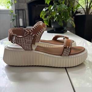 NEW Dolce Vita Indy Whipstitch Woven Platform Sandals Size 11